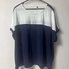 しまむら バイカラー 半袖カットソー 4L