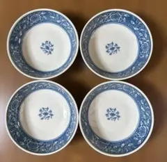 【たち吉】青い花柄 ボウル4枚セット 13.0cm×4.3cm 【未使用品】