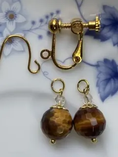 タイガーアイのチャーム　ハンドメイド