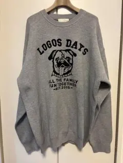 ⭐︎新品⭐︎LOGOS DAYS ロゴスデイ セーター パグ 犬 グレー LL