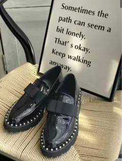 【新品未使用】アキロン×Donoban　厚底パールローファー　Мサイズ 新品未使用】アキロン×Donoban 厚底パールローファー Мサイズ