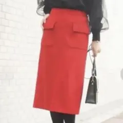 Spick and Span タイトスカート　日本製　赤　ウール100% 38