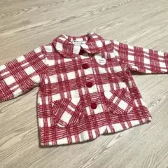 ファミリア　100cm フリース　チェック　ジャケット　ジャンパー　ボア