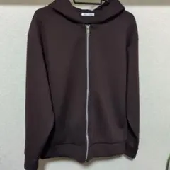 ブラウン フルジップ フード付きパーカーのサムネイル