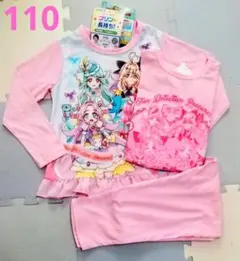 【新品】名探偵プリキュア♡ 光るパジャマ 長袖＆半袖 ズボン セット♡１１０