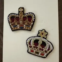 王冠デザイン刺繍ワッペンセット