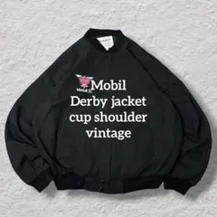 90s ビンテージ ダービージャケット フェード ブラック 古着 アメカジ vintageダービージャケットUSA製ブラックカップショルダー90s古着激