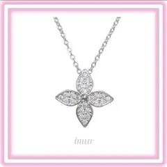 ネックレス シルバー925ジルコニア人工ダイヤフラワー花華奢シンプル小ぶり805のサムネイル