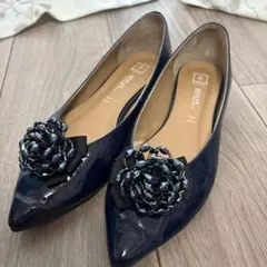 REFLET ネイビー　パンプス