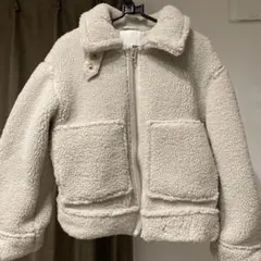 H&M アイボリー ボアジャケット コート