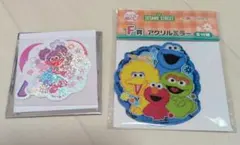 セサミストリート　福くじ　アクリルミラー　ホログラムステッカー
