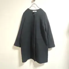 ナチュラルビューティーベーシック　ノーカラーコート　黒　Mサイズ