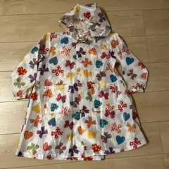 キッズ レインコート ハート リボン柄　Mサイズ