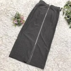 【即日発送】完売品 GU フロントジップ ナロースカート L グレー美シルエット