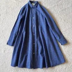 niko and… 麻綿 リネン混 デニム調 シャツワンピース Lサイズ