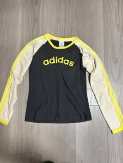 adidas 長袖カットソー 黒/クリーム/黄色 3
