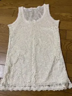 アイボリー レース タンクトップ Mサイズ