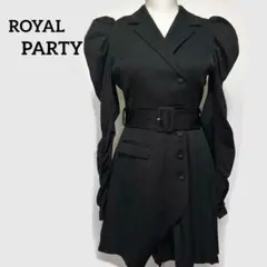 ROYAL PARTY パフスリーブ長袖ジャケットプリーツミニワンピース