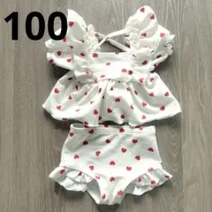 バースデイ　cottoli コトリ　ハート柄セパレート水着　100