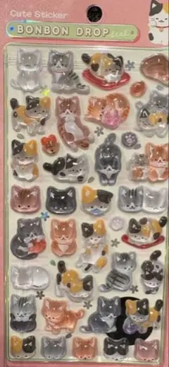 ボンボンドロップシール　和柄 ねこ　正規品