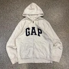 【300オク】③ GAP ジップパーカー ロゴ刺繍 y2k シティ 短丈
