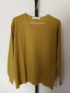 MELROSE マスタード Vネック 長袖ニット