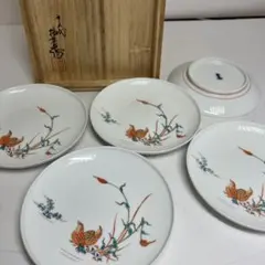 辻嘉一特選和食器揃 「用の美」色絵青九谷手皿 5枚 フランクリンミント