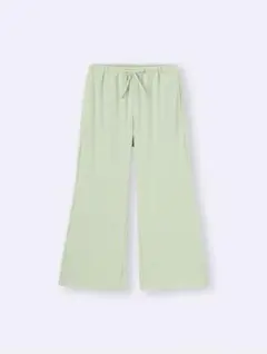 GU girls リブプルオンワイドフレアパンツ ライトグリーン 120