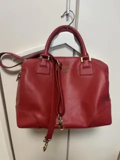 【美品】Tory Burch 赤 レザー ハンドバッグ 2way