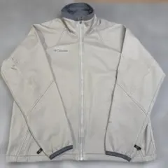 コロンビア　ソフトシェルジャケット！　ベージュL ロゴ刺繍　アウトドア