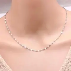 ネックレス ペタルチェーン キラキラ 新品 サージカル ステンレス シルバー