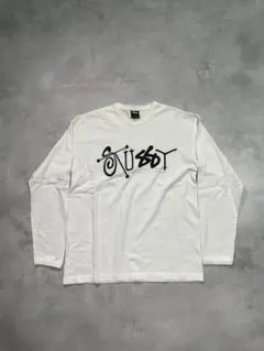 STUSSY ロゴプリント長袖Tシャツ ホワイト Mサイズ A613のサムネイル