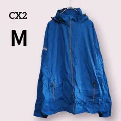 希少 企業ロゴ ナイロンジャケット【M】青 テック ジャンクトゥ カナダ古着