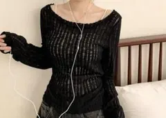 SHEIN シアー バックリボン トップス