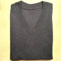 無印良品 洗えるミラノリブ編みベスト 紳士XS ダークグレー