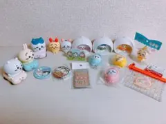 ちいかわ　ハチワレ　うさぎ　17点セット　ソフビ　フィギュア　ポーチ　バッチ