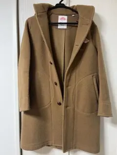 ダントン　レディースアウター　ウールモッサ フード付 コート キャメル　34