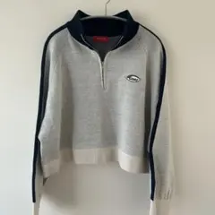 repipi armario ハーフZIPラインニットトップス