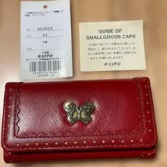 ANNA SUI アナスイ 蝶モチーフ キーケース レッド　牛革　新品未使用のサムネイル