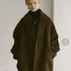 【新品未使用】happy John ウールブレンドシャギーコクーンPコート