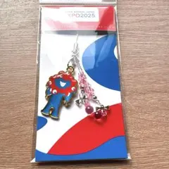 EXPO2025 ミャクミャク　チェーンビーズストラップ　メタル　ピンク