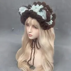 猫耳　ヘッドドレス　チョコミント風　ハンドメイド　ねこみみ　ロリータ　コスプレ
