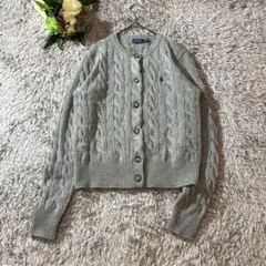 Y2K 00's ポロラルフローレン カシミア混 短丈ケーブルニットカーディガン