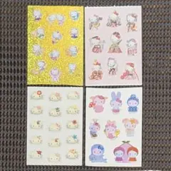 新品】HELLOKITTY ハローキティシール ５x７cm ４種類 平成レトロ