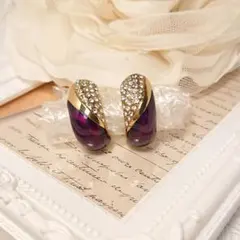 a474.Vintageジュエルイヤリング紫