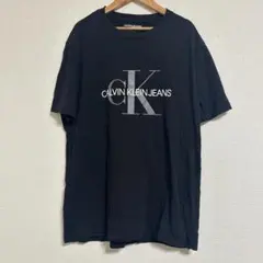 CALVIN KLEIN JEANS ロゴTシャツ ブラック L ※タグ一部切断
