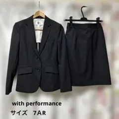 【with performance】黒ストライプスーツ　7ＡR