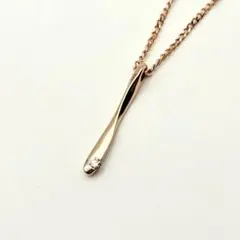 ete エテ K10 ダイヤモンド ツイスト バー ネックレス スライドチェーンのサムネイル
