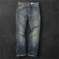 y2k デニム DIESEL ダメージ ヒゲ アタリ クラッシュ ヴィンテージ感のサムネイル