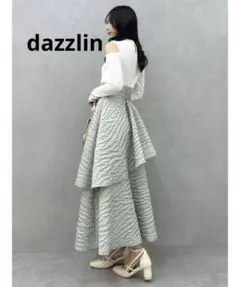 dazzlinバックリボンティアードコンビワンピースXS ミントグリーン